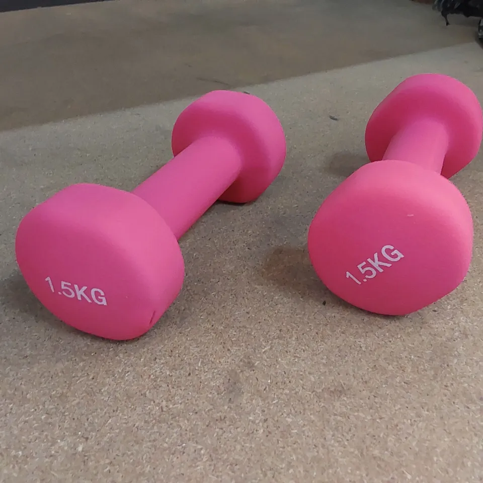 BOXED NEOPRENE DUMBBELLS - PINK // 2 X 1.5KG