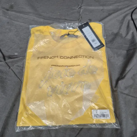 FRENCH CONNECTION JOIE DE VIVRE SS TOP – BUTTER YELLOW, SIZE M