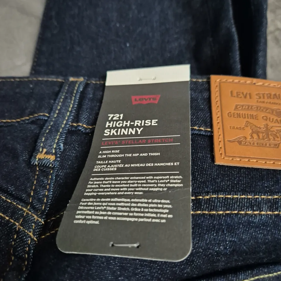 LEVI'S 721 HIGH-RISE SKINNY JEANS – DARK WASH, WOMEN'S, SIZE 30 X 30