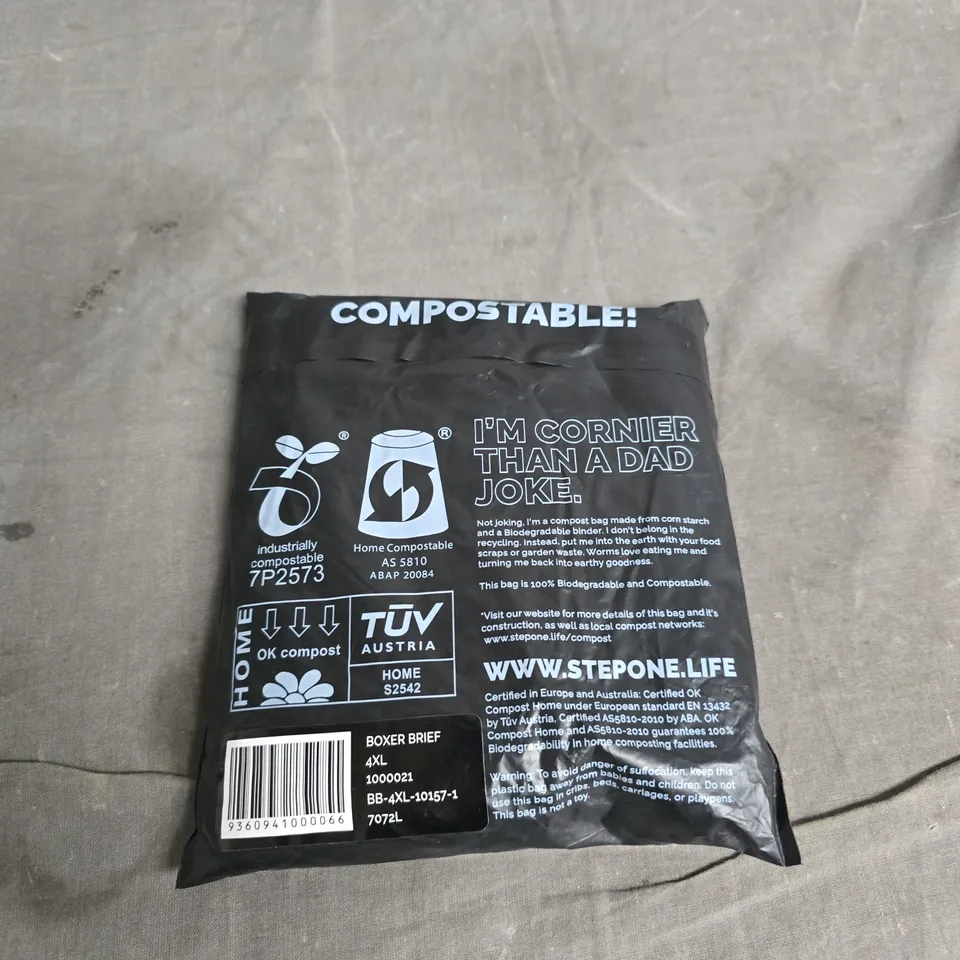 STEP ONE BOXER BRIEFS- BAGGED - 4XL