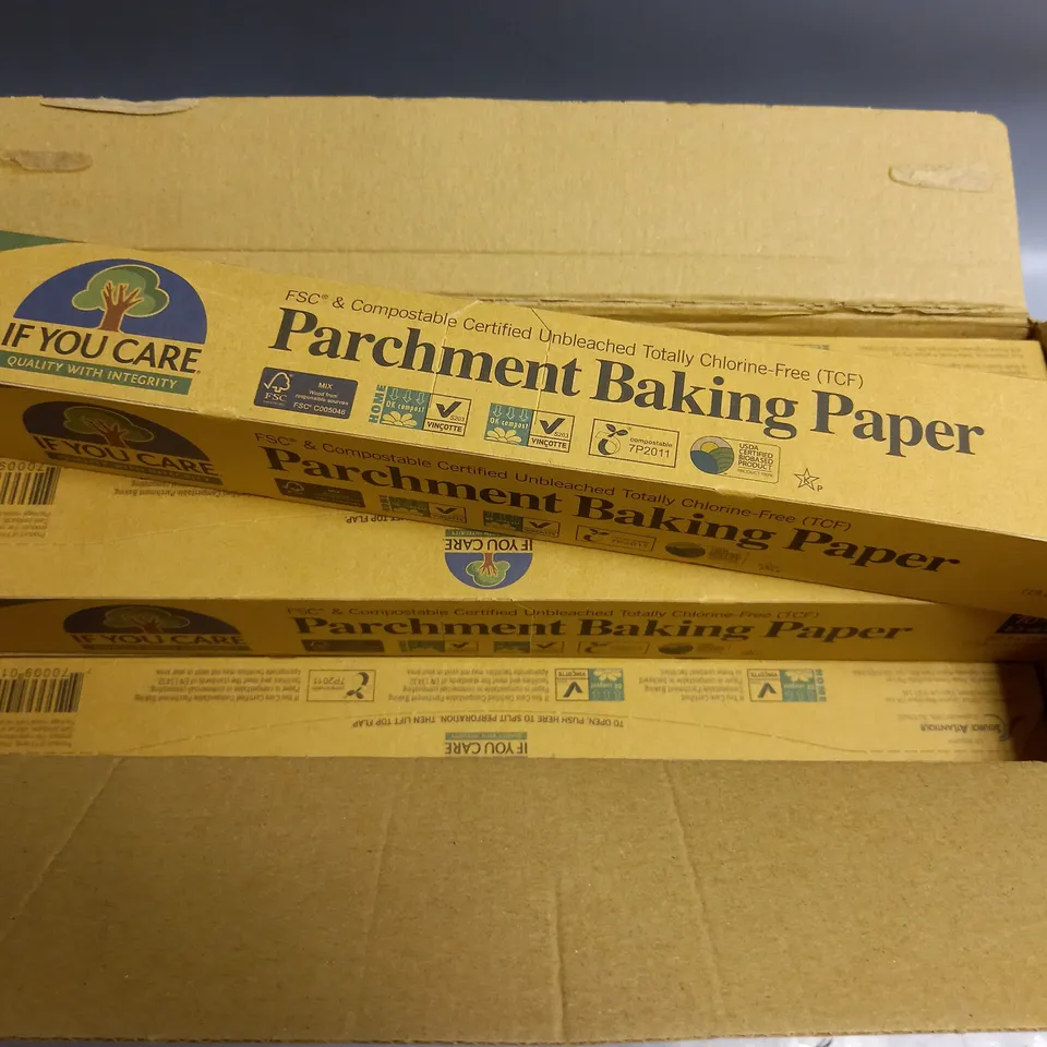 BOX OF X12 PARCHMENT BAKING PAPER ROLLS 65FT EACH