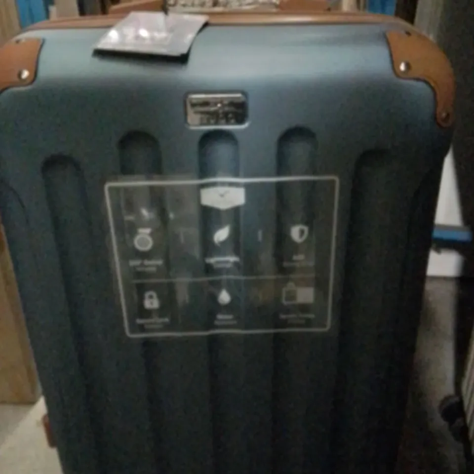 LUGG SKYWANDER 24" TRAVEL SUITCASE BLUE WITH BROWN