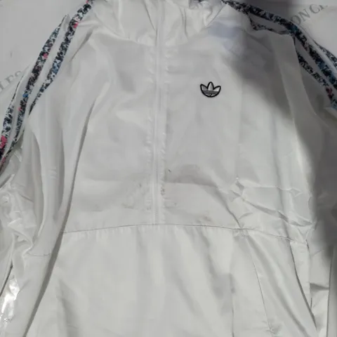 ADIDAS WINDBREAKER JACKET IN WHITE SIZE XS