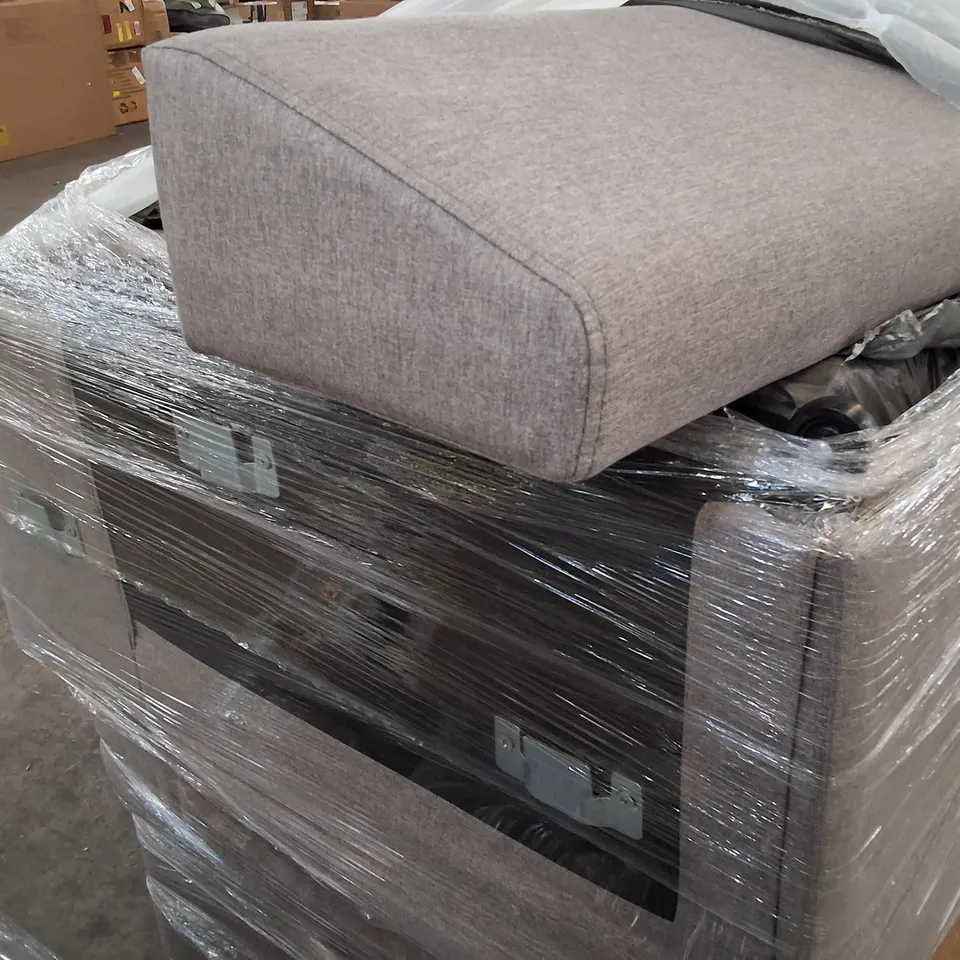 PALLET OF GREY FABRIC SOFA PARTS