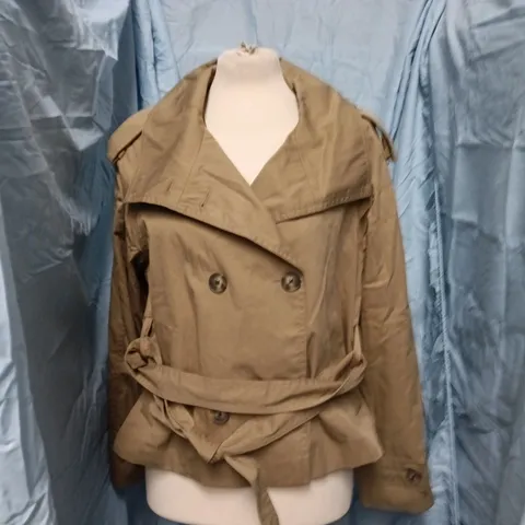 STRADIVARIUS WOMEN'S TRENCH COAT β BROWN, EU S / US S / MEX 26, MADE IN CAMBODIA