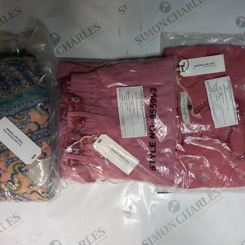 APPROXIMATELY 10 ASSORTED CLOTHING ITEMS IN VARIOUS STYLES AND SIZES TO INCLUDE MAISON, ETC