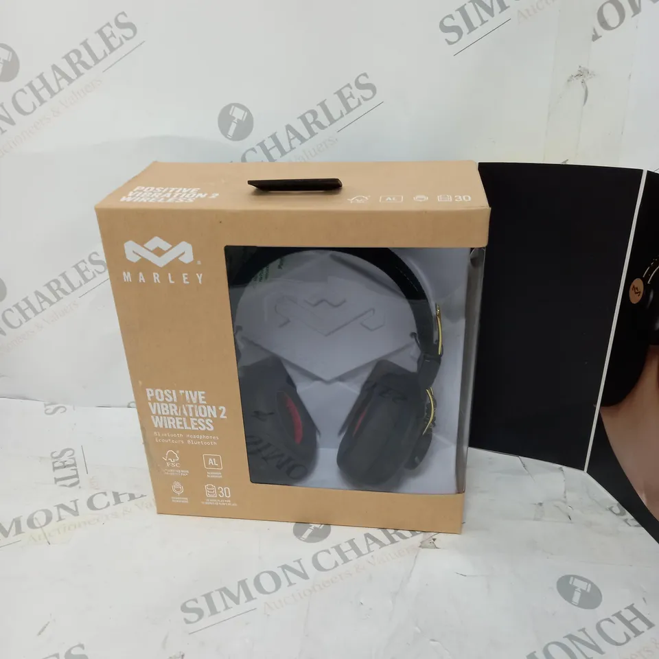 MARLEY POSITIVE VIBRATION 2 WIRELESS BLUETOOTH HEADPHONES IN BLACK 