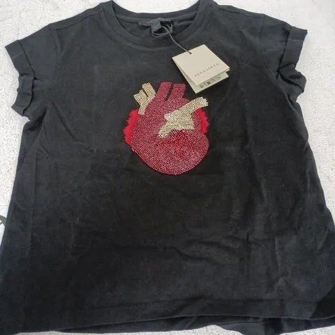 ALL SAINTS ANDREA ANNA BLACK T-SHIRT - S