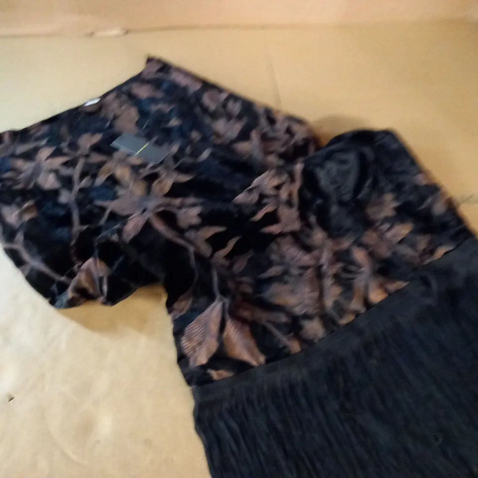 WAREHOUSE FLORAL DEVORE TASSEL MIDI SKIRT - 10