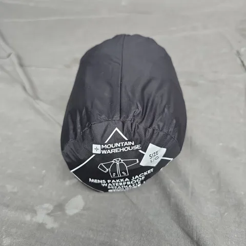 MOUNTAIN WAREHOUSE MEN'S PAKKA JACKET WATERPROOF – PACKABLE, BLACK, SIZE L/G