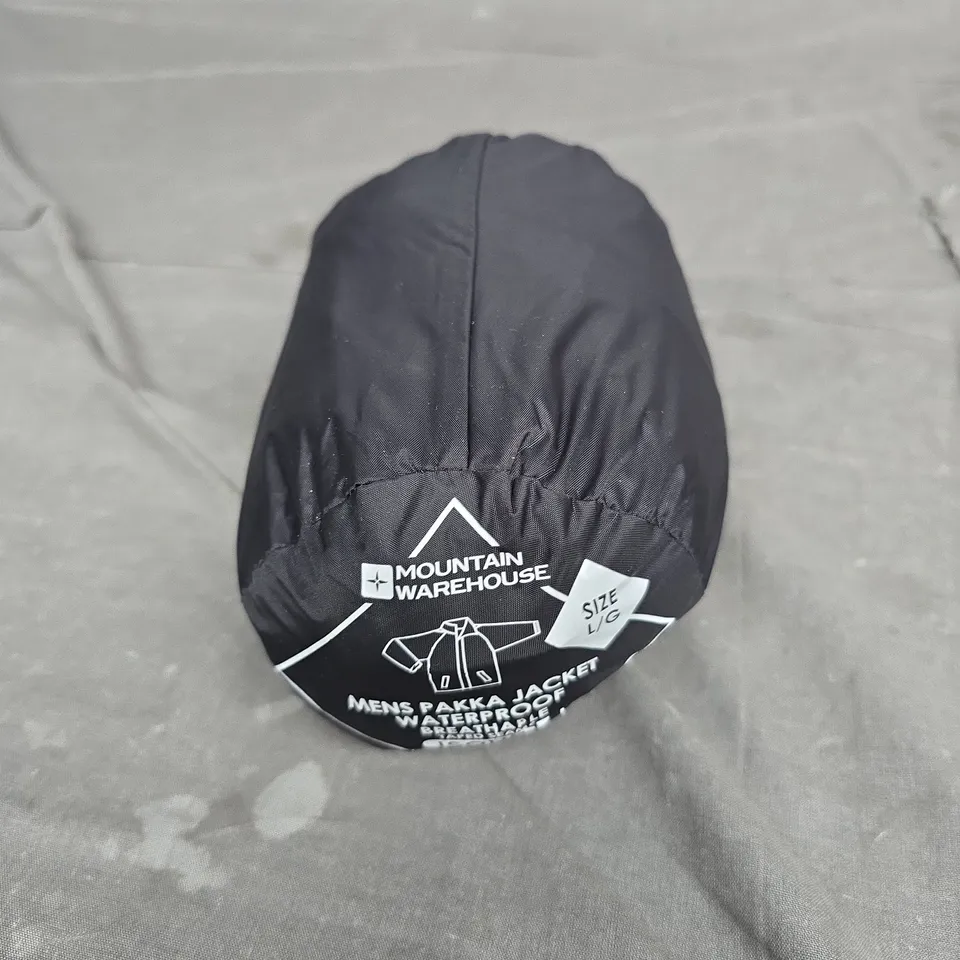 MOUNTAIN WAREHOUSE MEN'S PAKKA JACKET WATERPROOF – PACKABLE, BLACK, SIZE L/G