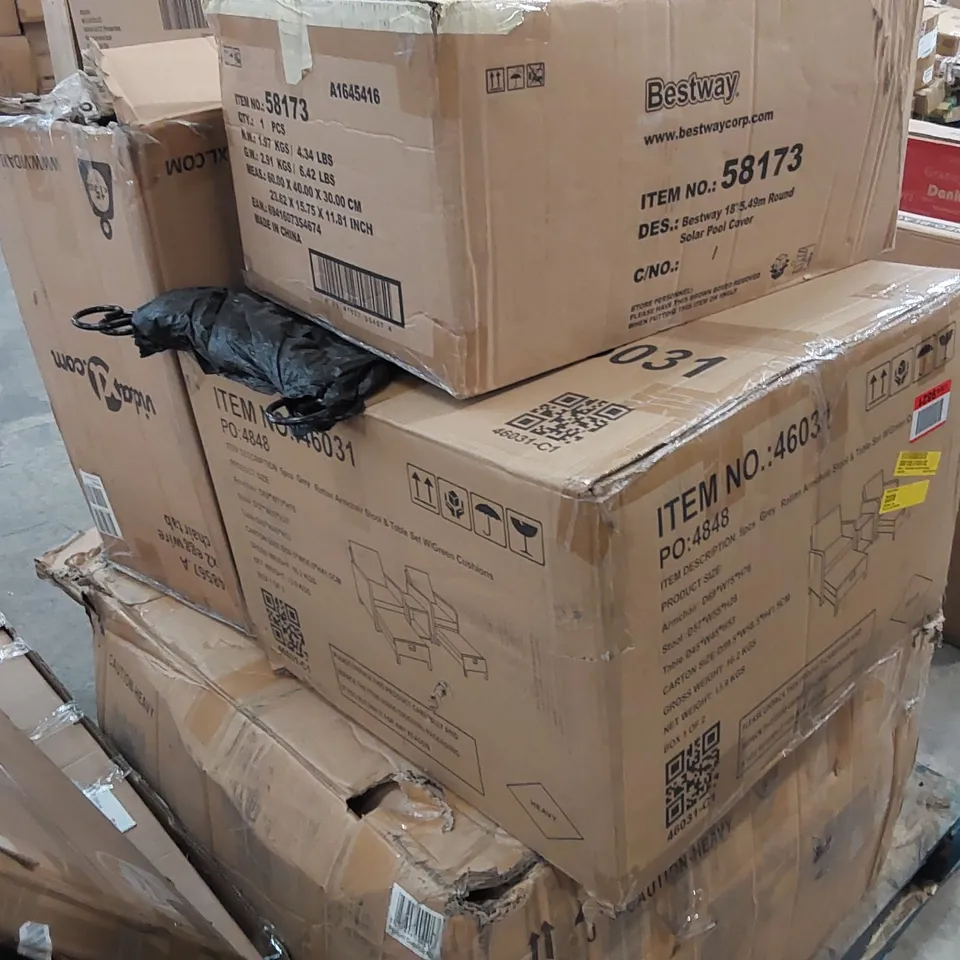 PALLET OF ASSORTED FURNITURE PARTS AND CONSUMER GOODS 