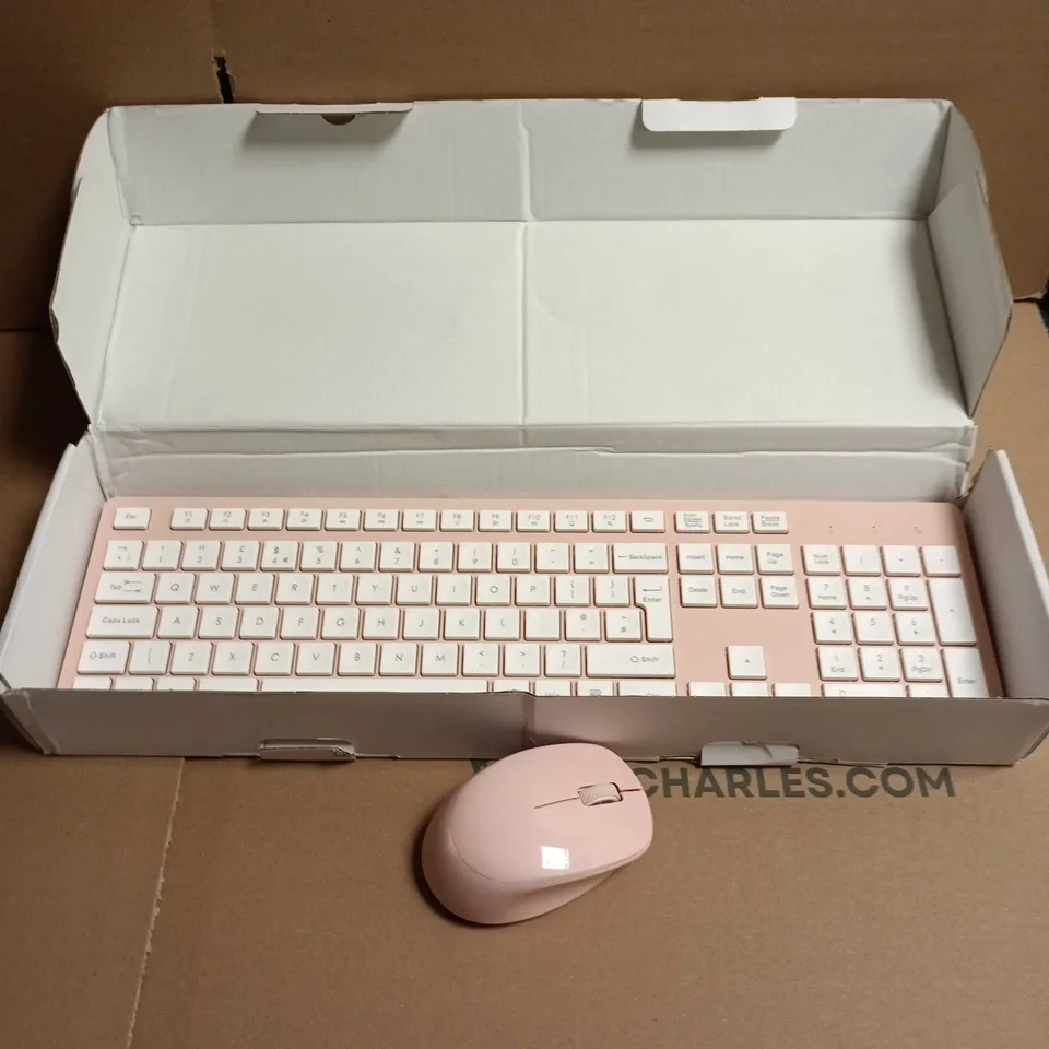 LEADSAIL WIRELESS KEYBOARD & MOUSE – PINK KEYBOARD & MOUSE SET