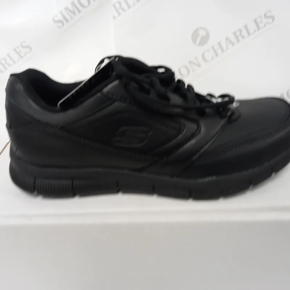 PAIR OF SKECHERS NAMPA SLIP RESISTANT BLACK WORK TRAINERS SIZE 8