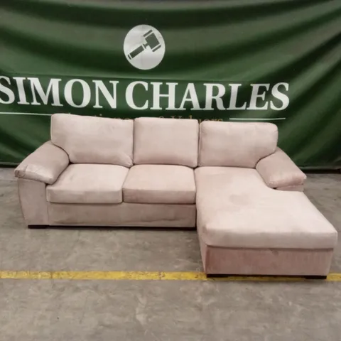 ELIZA LEFT HAND 3 SEATER FABRIC CHAISE SOFA - BEIGE