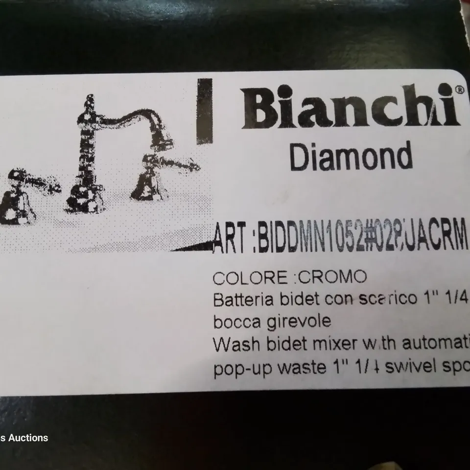 BOXED BIANCHI DIAMOND CHROME WASH BIDET MIXER WITH AUTOMATIC POP UP WASTE