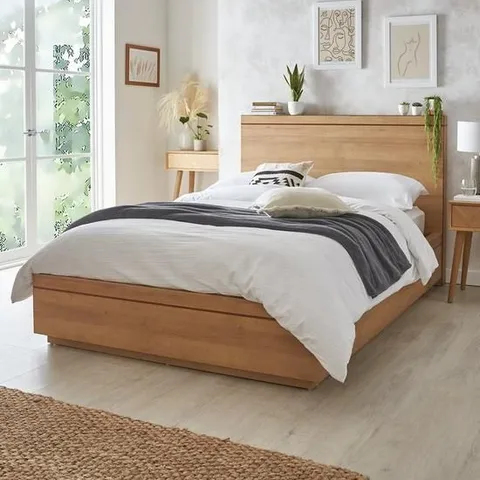 BOXED GRADE 1 REGAN LIFT UP DOUBLE BED IN OAK 