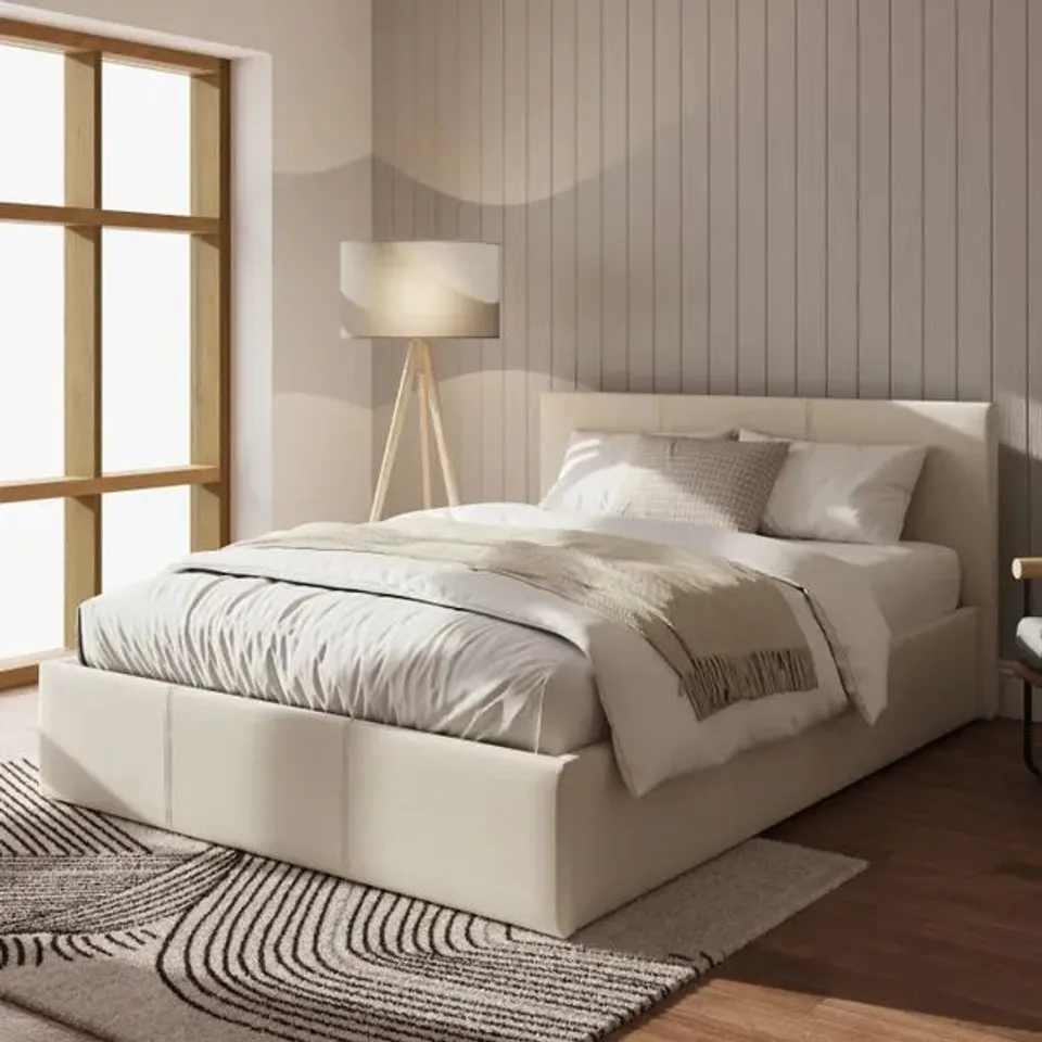 BOXED GFW DOUBLE NATURAL SIDE LIFT OTTOMAN BED (2 BOXES)