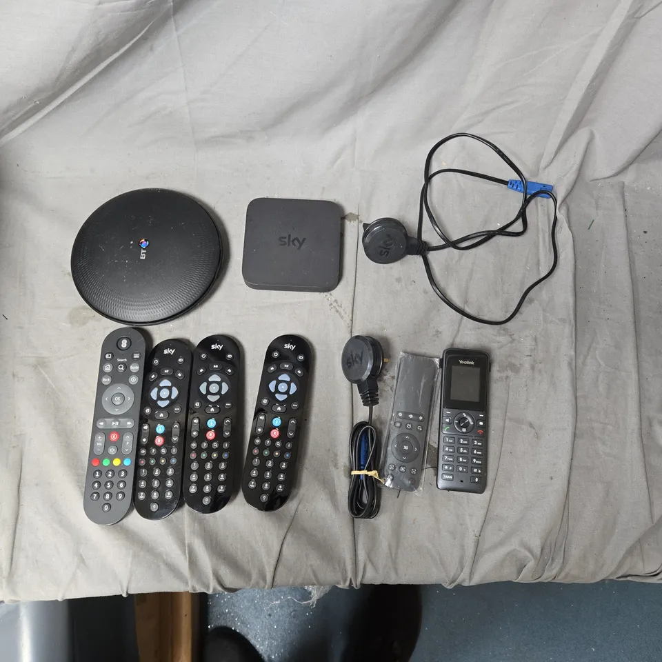 MIXED ASSORTED SKY SET-TOP BOX SETS WITH REMOTE CONTROLS AND CABLES