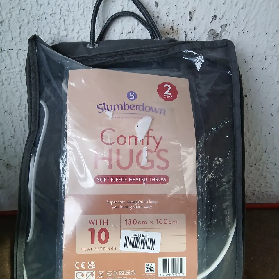 SLUMBERDOWN CONFY HUGS SOFT FLEECE HEATED THROW – 130X160 CM, 10 HEAT SETTINGS