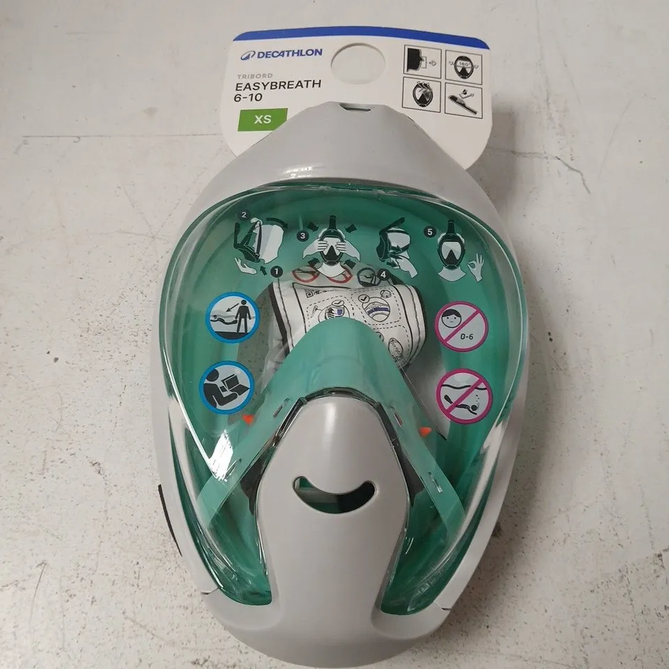 DECATHLON KIDS' EASYBREATH MASK LIGHT BLUE AGE 6-10 XS