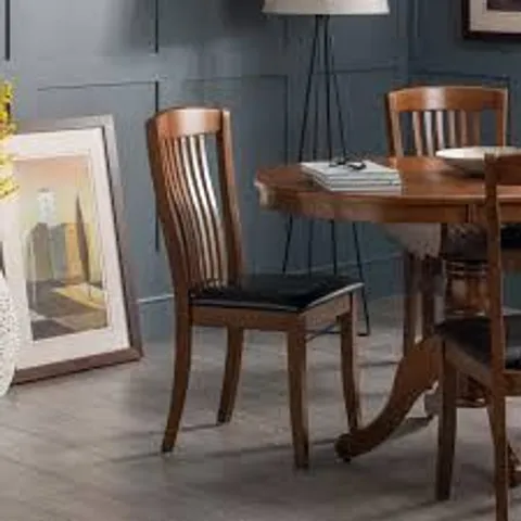 BOXED PAIR OF CANTERBURY CHAIRS - MAHOGANY EFFECT 