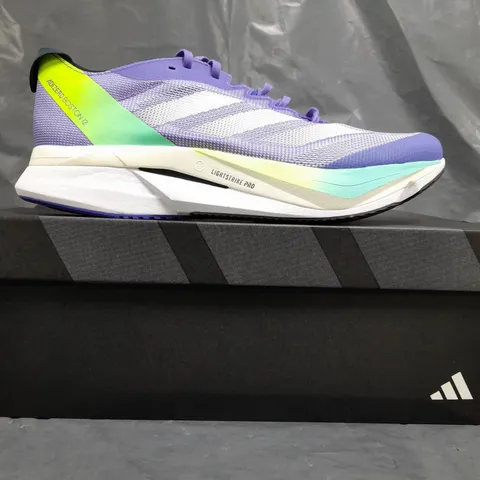 BOXED PAIR OF ADIDAS ADIZERO BOSTON 12 MEN'S SHOES IN MULTICOLOUR SIZE UK 8