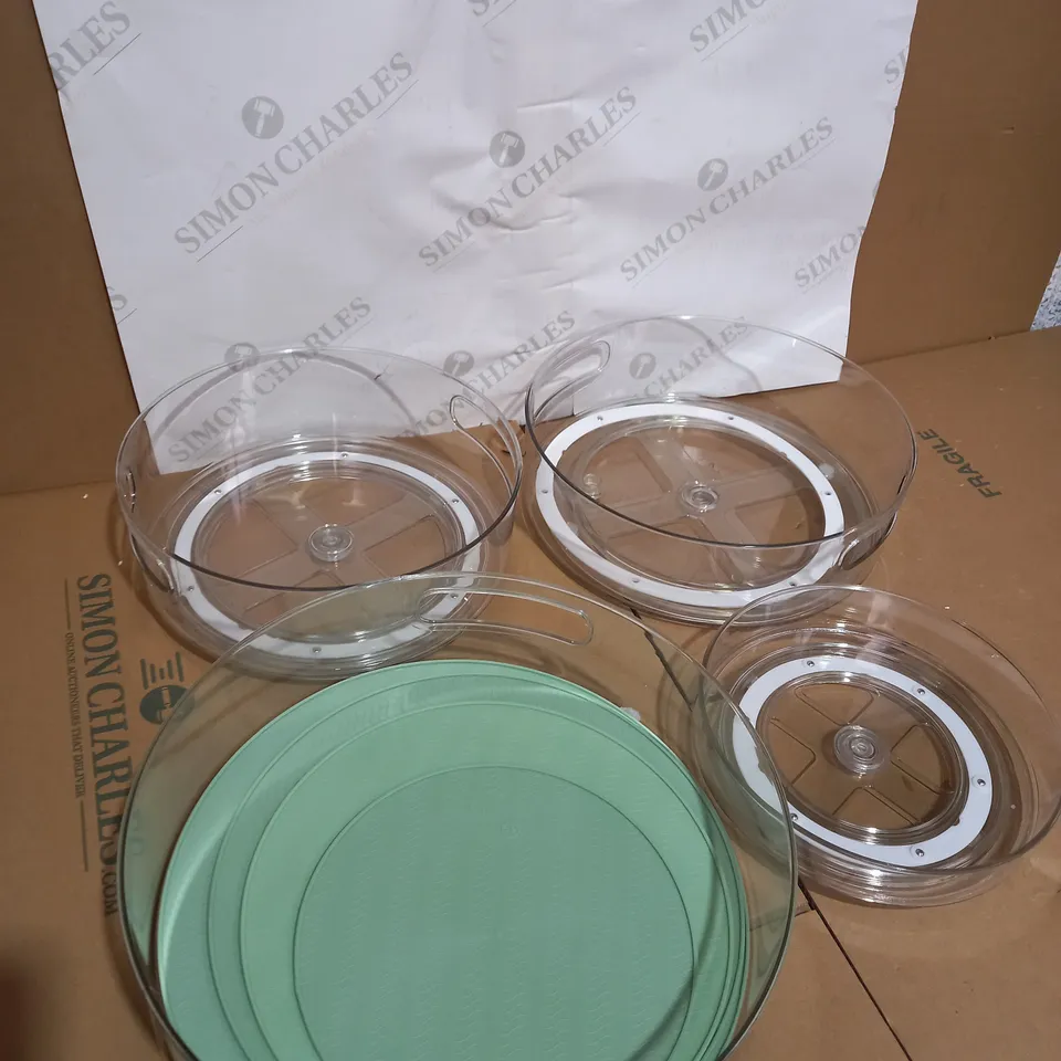 COOKS ESSENTIALS SET OF 4 STORAGE TURNTABLES