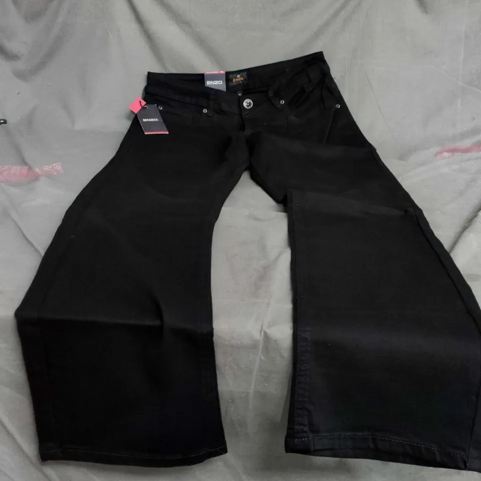 ENZO BLACK DENIM JEANS - MEN'S, BELT-LOOPS & ZIP FLY SIZE 32R