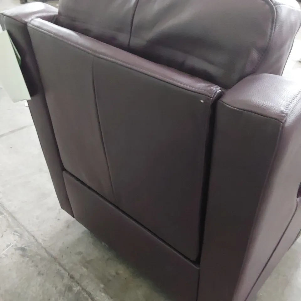 DESIGNER POWER RECLINING EASY CHAIR OX BLOOD LEATHER 