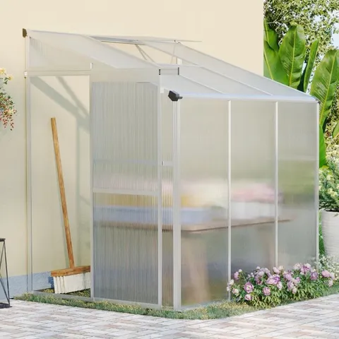 BOXED ANALIESA 6FT W X 4FT D LEAN-TO GREENHOUSE (2 BOXES)