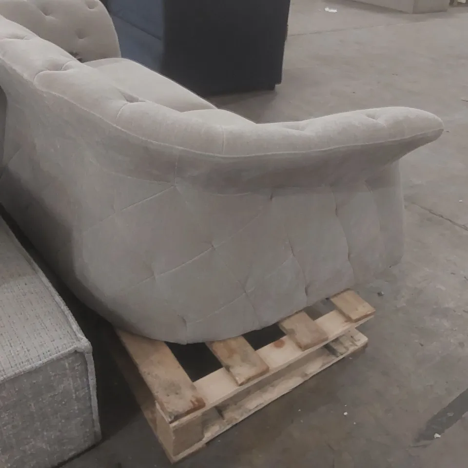DANETTI LUXE 3 SEATER SOFA LIGHT GREY FABRIC