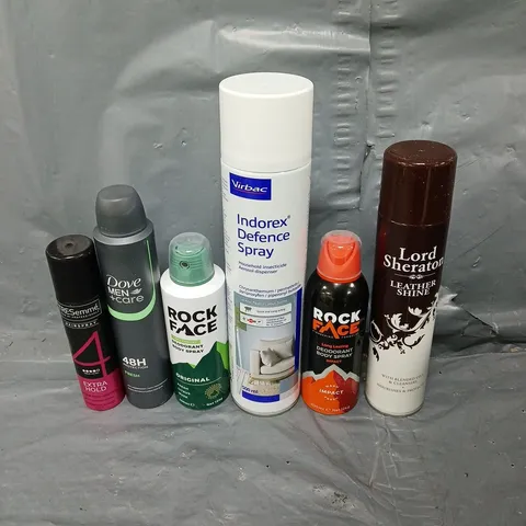 APPROXIMATELY 15 ASSORTED AEROSOL ITEMS TO INCLUDE LEATHER SHINE, DEFENCE SPRAY, DEODORANT ETC - COLLECTION ONLY