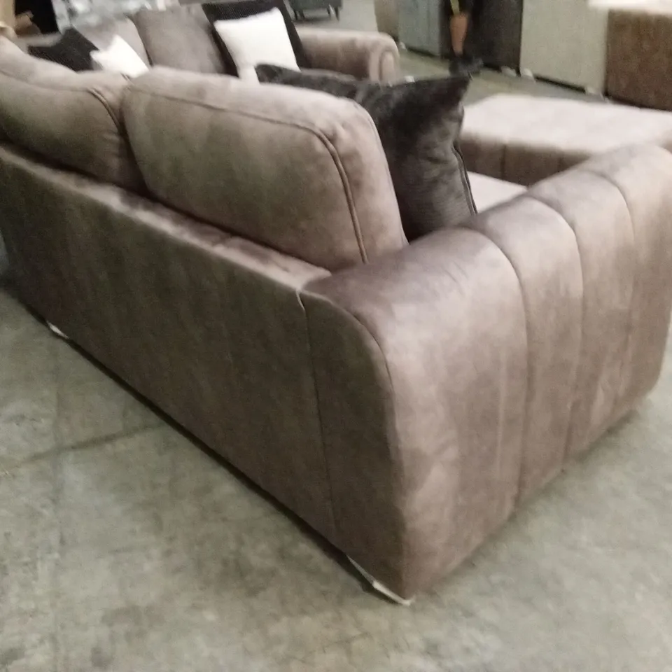 AMARA RIGHT HAND DOUBLE ARM CORNER GROUP WITH FOOTSTOOL - CHOCOLATE RRP £3419