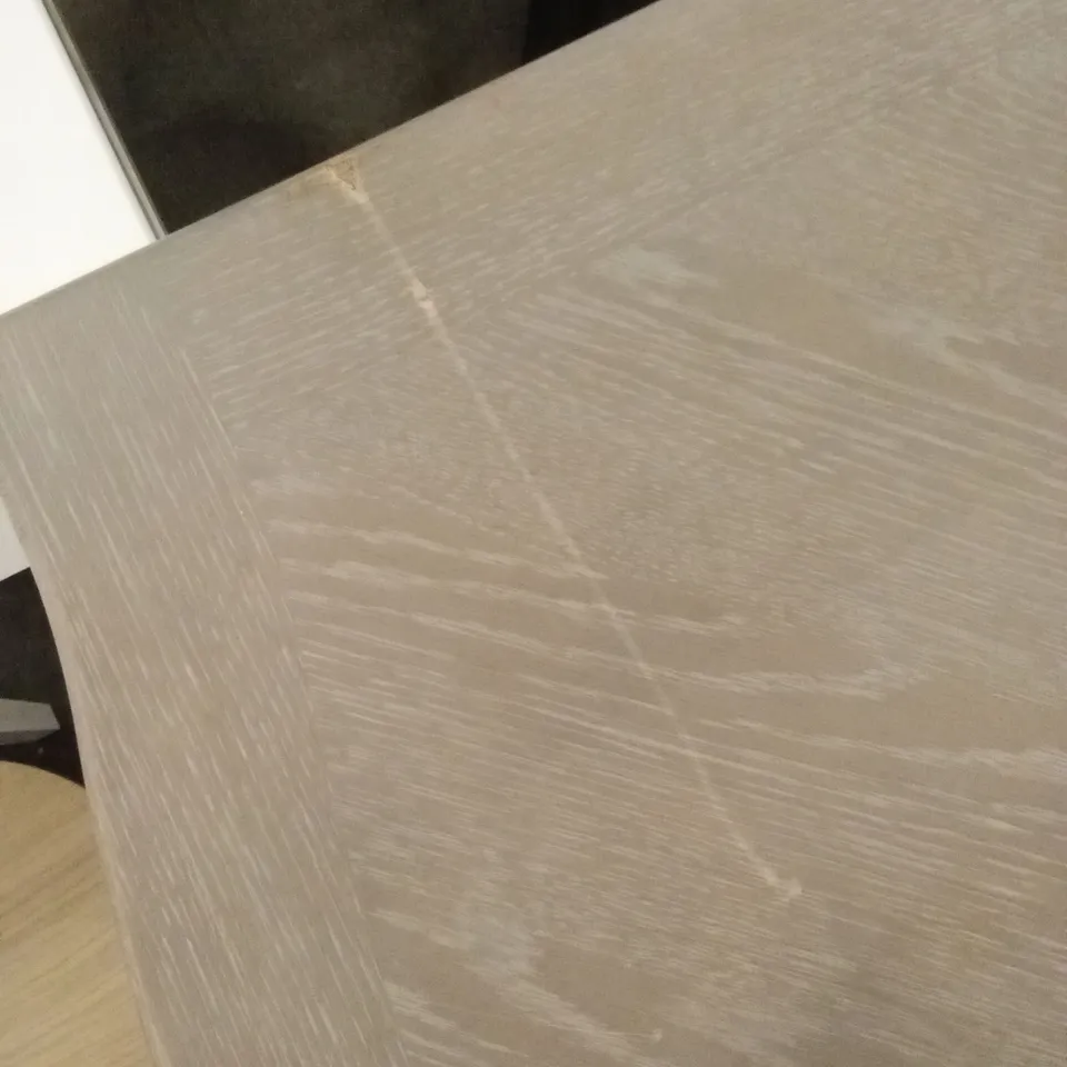 QUALITY DESIGNER MONTREUX GREY WASHED OAK & SOFT GREY BAR TABLE
