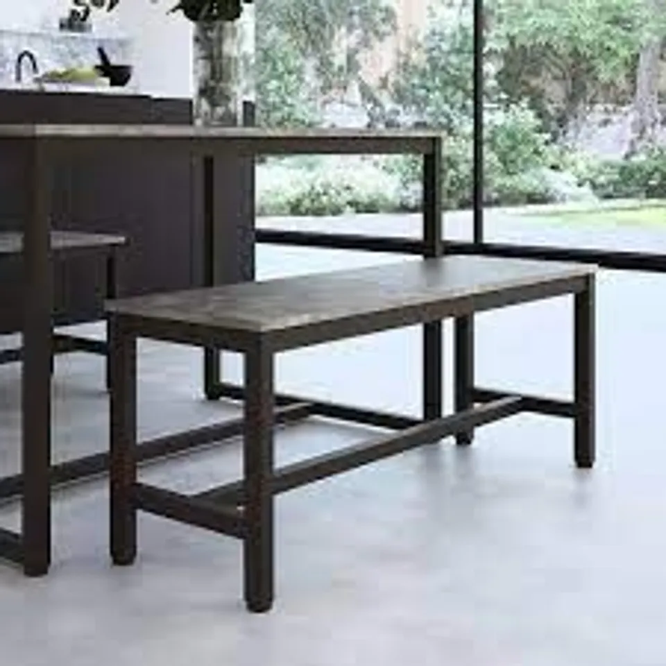 BRAND NEW & BOXED AVENUE INDUSTRIAL GREY WOOD DINING BENCH (1 BOX)