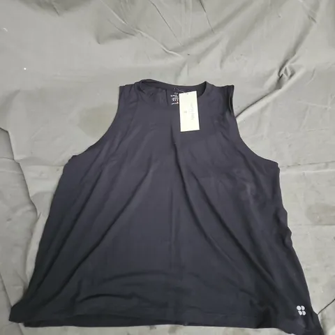 SWEATY BETTY SOFT FLOW STUDIO TANK IN BLACK SIZE L