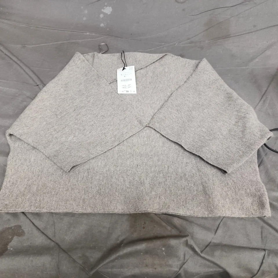 ZARA WOMEN'S GREY KNIT SWEATER – UK SIZE S