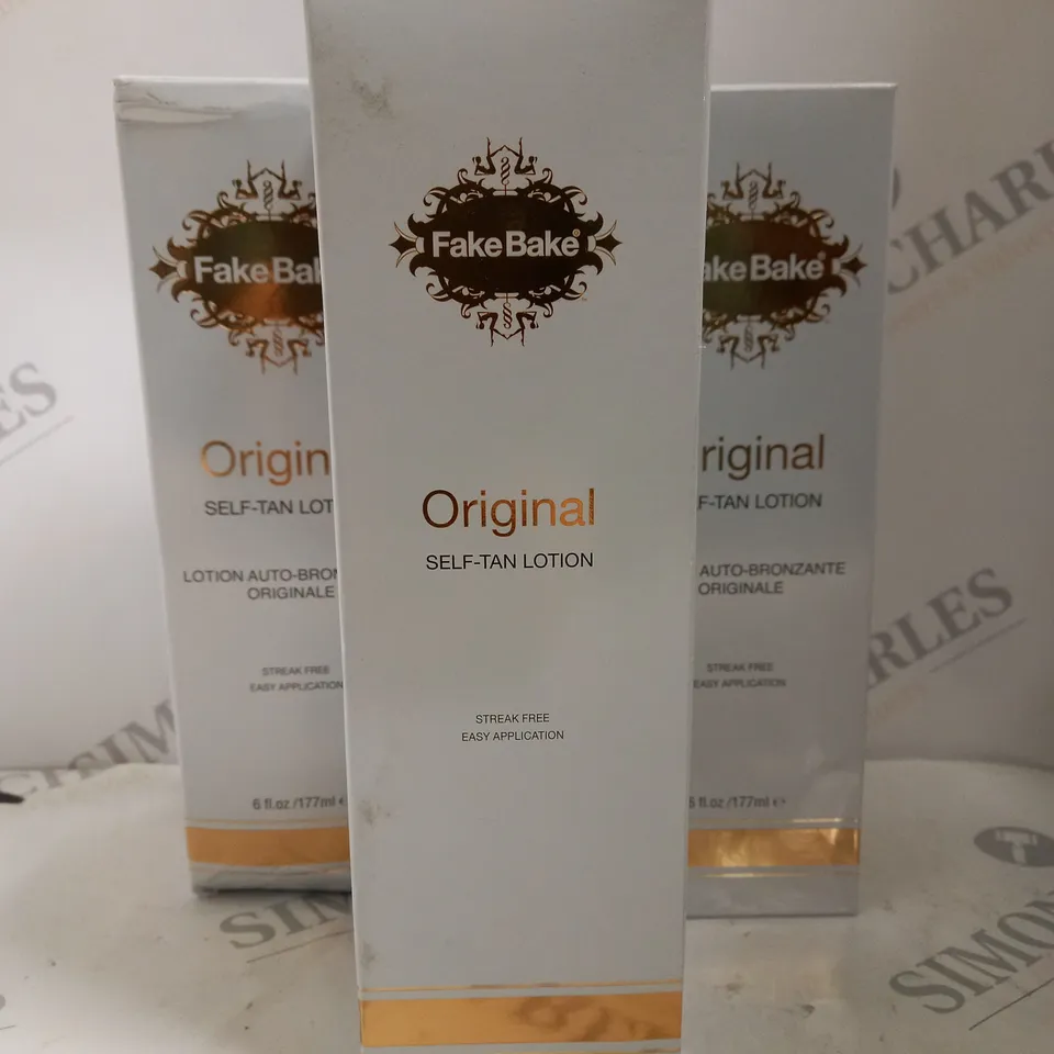 BOX OF APPROX 5 X 177ML FAKE BAKE ORIGINAL SELF-TAN LOTION 