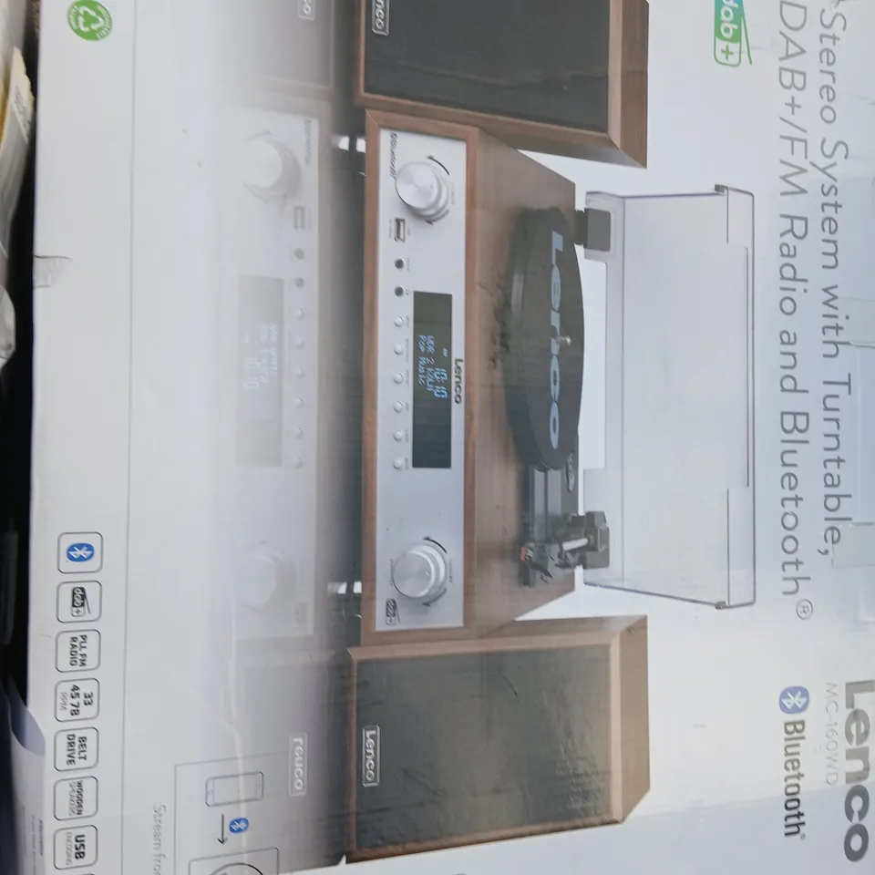 BOXED LENCO MC-160WD STEREO SYSTEM TURNTABLE 