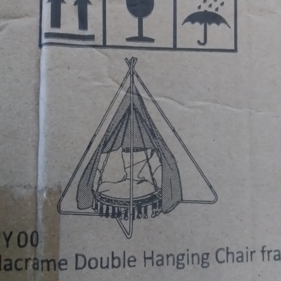 BOXED MACRAME DOUBLE HANGING CHAIR FRAME - IVORY (2 BOXES)