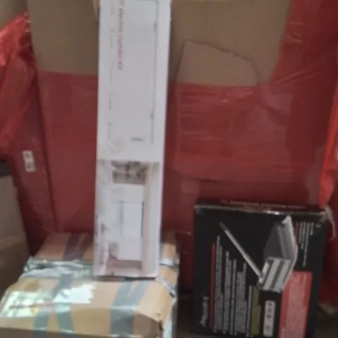 PALLET OF ASSORTED HOUSEHOLD GOODS AND PRODUCTS TO INCLUDE;ELECTRIC LITTER BOX,ELECTRIC CURTAIN KIT,FLOOR CUTTER