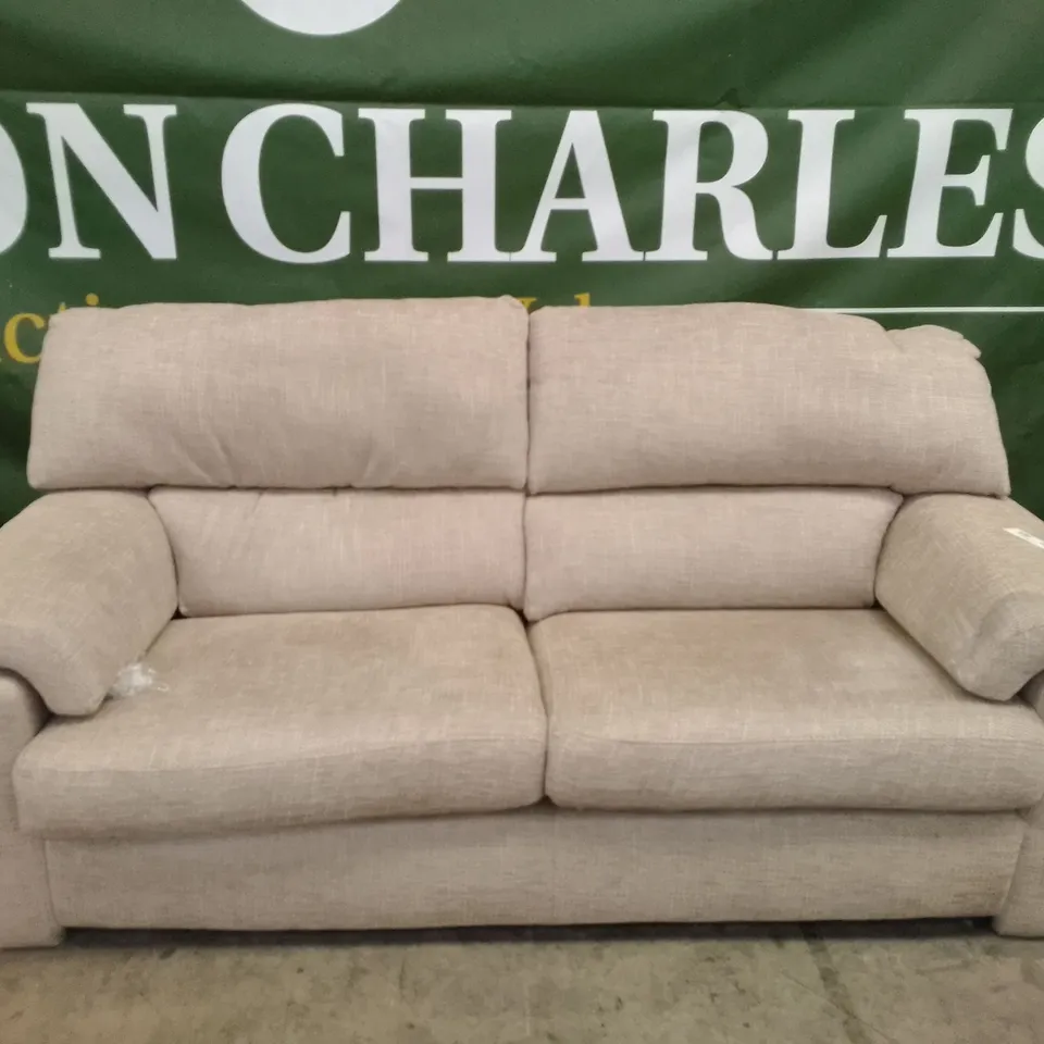 LARGE 3 SEATER SOFA - CREAM FABRIC 