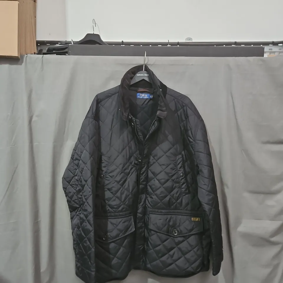 POLO RALPH LAUREN QUILTED JACKET – BLACK, MEN’S 4XB
