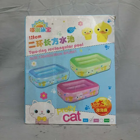 BOXED DUOMAN YONGBAO TWO-RING RECTANGULAR POOL - 120X90X36CM SHJ661