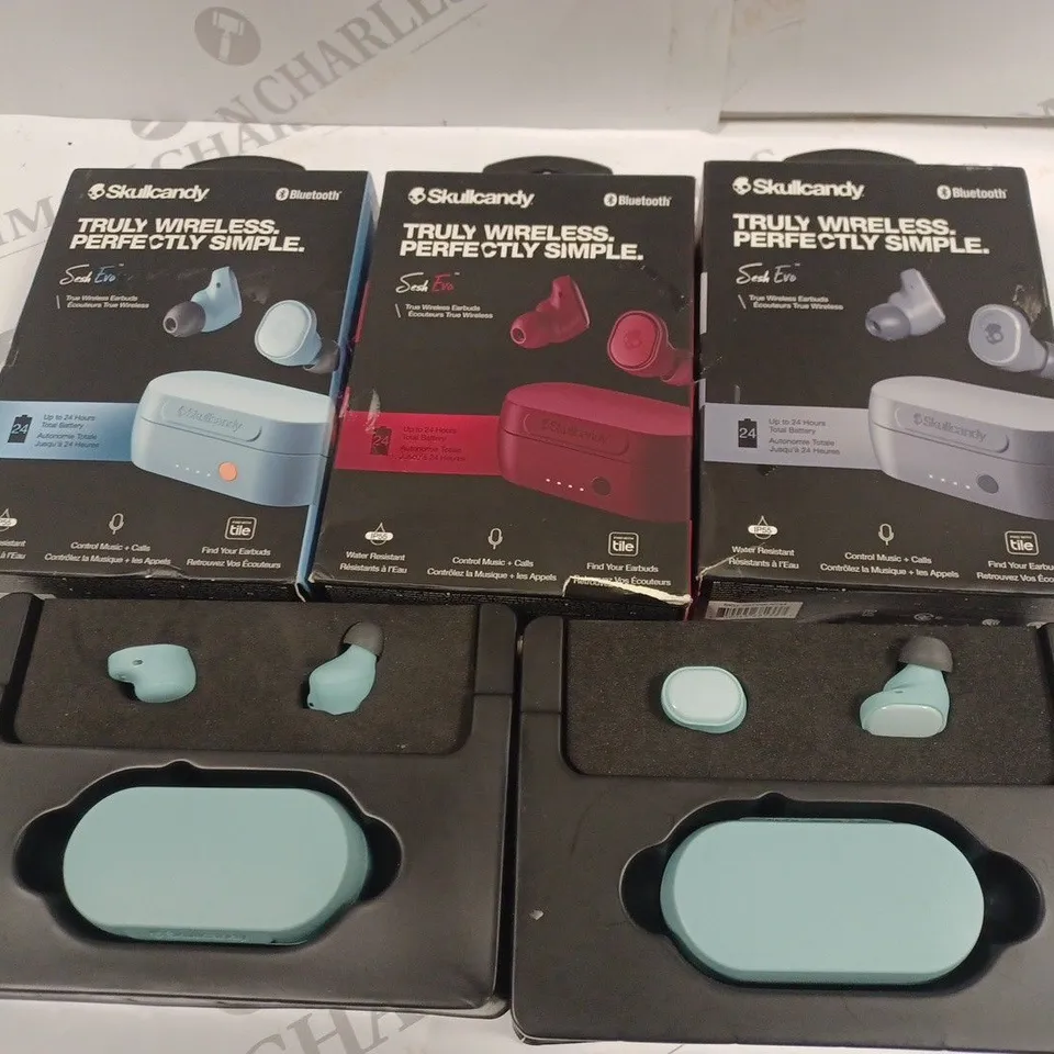 LOT OF 5 BOXED PAIRS OF SKULLCANDY SESH EVO TWS EARBUDS