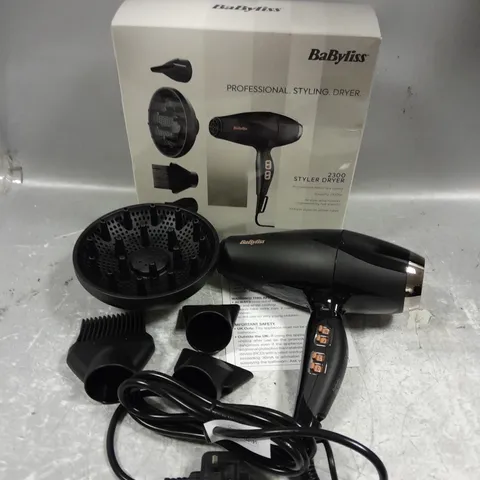 BOXED BABYLISS 2300 PROFESSIONAL STYLING DRYER IN BLACK