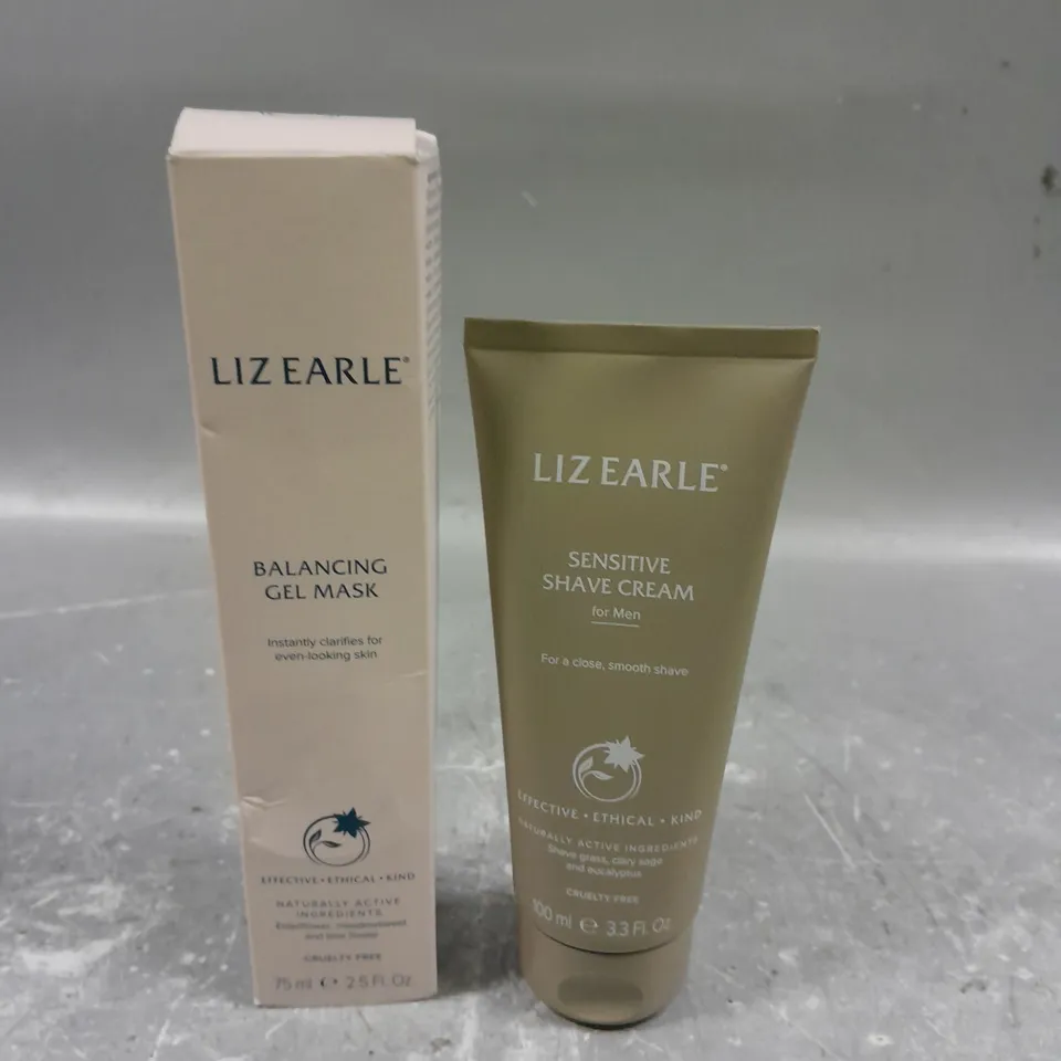 LIZ EARLE BALANCING GEL MASK 75ML AND SENSITIVE SHAVE CREAM 100ML