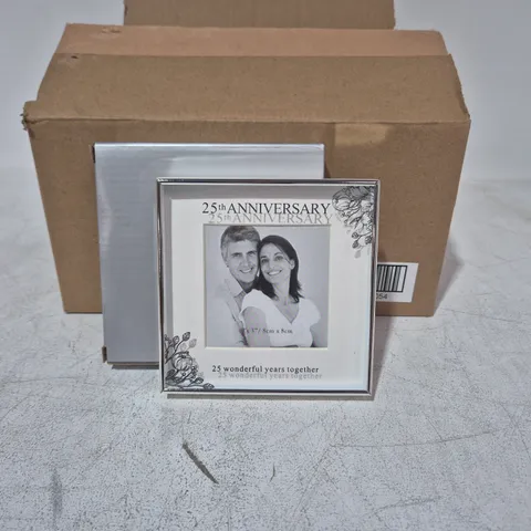 LOT OF 12 AS NEW 25TH ANNIVERSARY 8X8CM PHOTO FRAMES