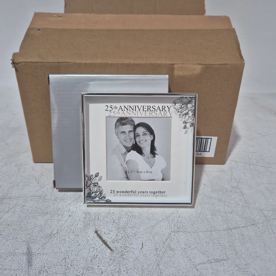 LOT OF 12 AS NEW 25TH ANNIVERSARY 8X8CM PHOTO FRAMES